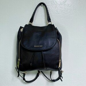 Michael Kors Black Leather Viv Large Backpack
